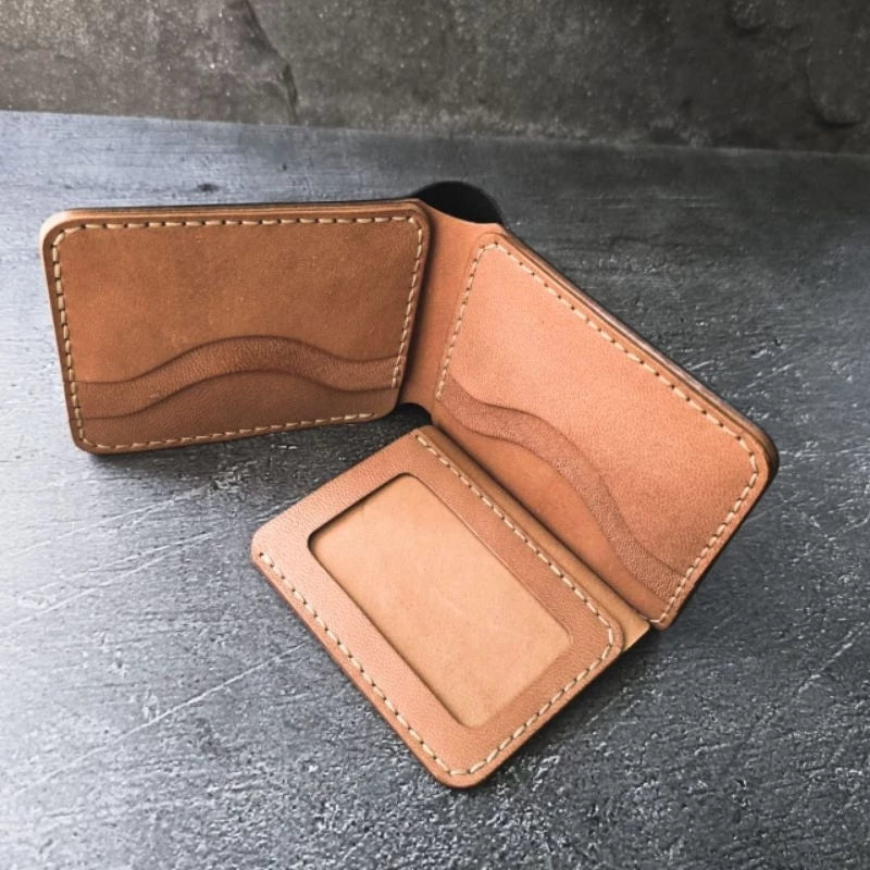 SMITH BN Black Natural Two Tone Full Natural Tanned Leather Wallet