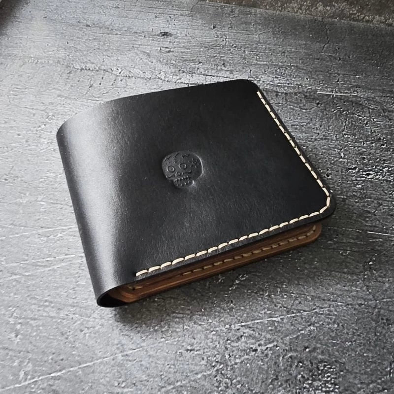 SMITH BN Black Natural Two Tone Full Natural Tanned Leather Wallet