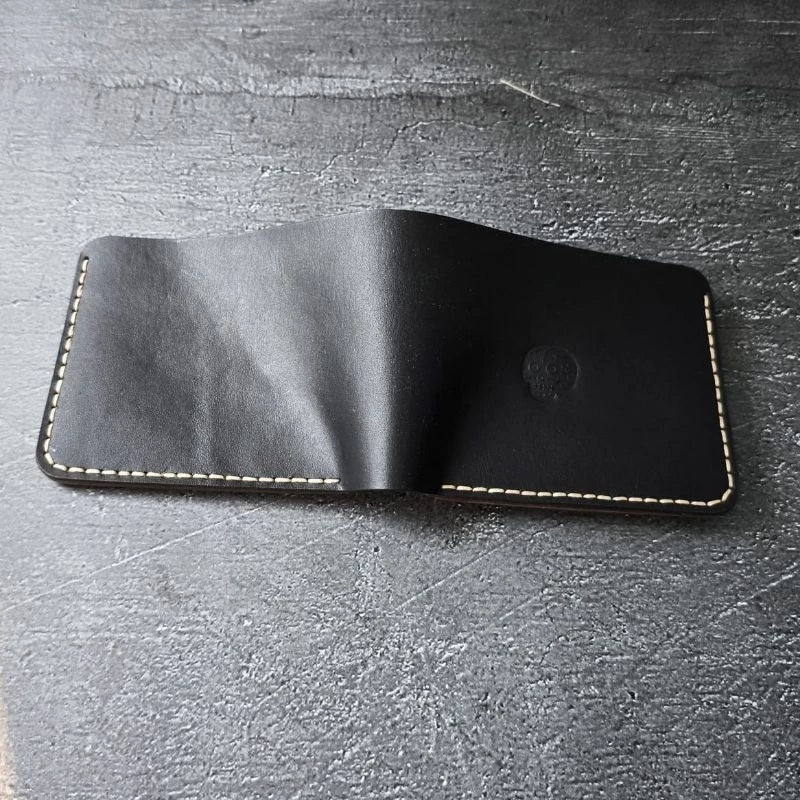 SMITH BN Black Natural Two Tone Full Natural Tanned Leather Wallet