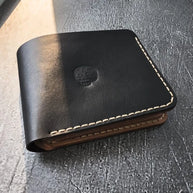 SMITH BN Black Natural Two Tone Full Natural Tanned Leather Wallet